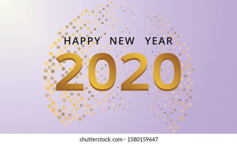 happy new year 2020 background vector design template 