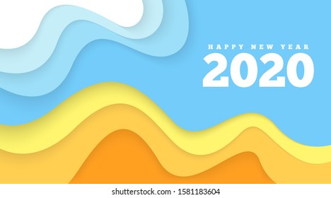 Happy new year 2020 background illustration