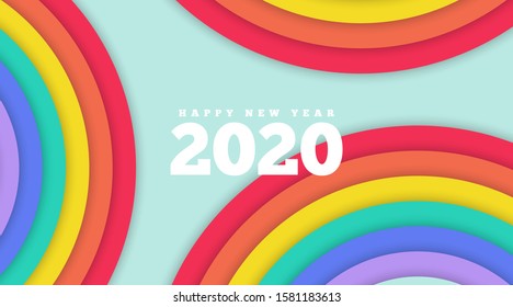 Happy new year 2020 background illustration