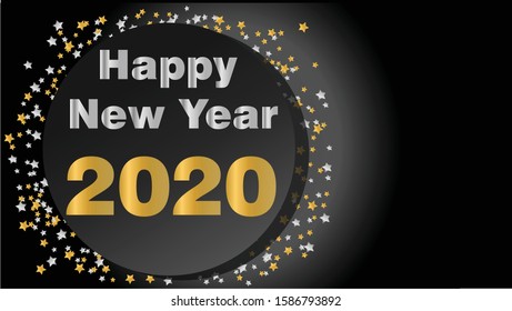 Happy new year 2020 background with an elegant gold  and silver colors. Vector illustration.
Gold Festive Numbers Design. Banner with 2020 Numbers