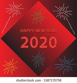 Happy New year 2020 Background vector 