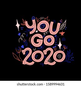 Happy New Year 2020 - New Year background lettering