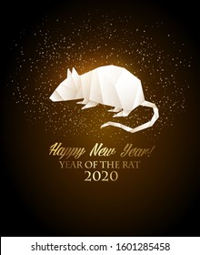 Happy New Year 2020 background. Year of the Rat concept. Vector