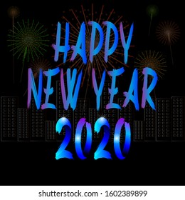 Happy New Year 2020 Background With Beautiful Gradients Vector EPS 10