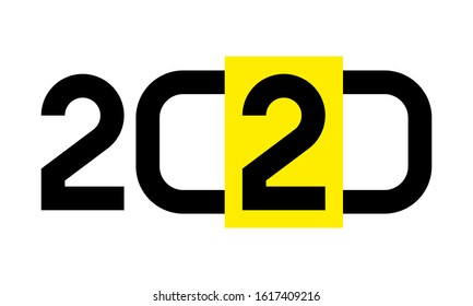 Happy New Year 2020 background. Greeting card 2020 Fonts flyer. Color of date 2020 new year view from above banner. Celebrate brochure icon