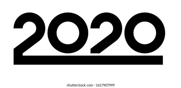 Happy New Year 2020 background. Greeting card 2020 Fonts flyer. Color of date 2020 new year view from above banner. Celebrate brochure icon