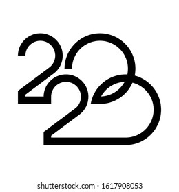 Happy New Year 2020 background. Greeting card 2020 Fonts flyer. Color of date 2020 new year view from above banner. Celebrate brochure icon