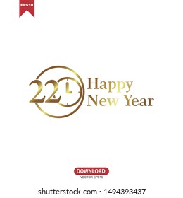 Happy New Year 2020 banner illustration of luxury background exclusive design