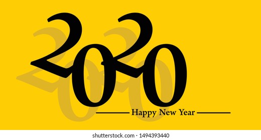 Happy New Year 2020 banner illustration of luxury background exclusive design