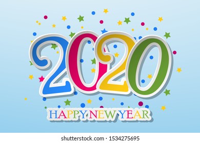 Happy new year 2020 banner. Happy New Year 2020 Design Patter. Vector illustration