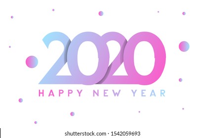 Happy new year 2020 banner illustration vector