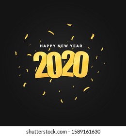 Happy new year 2020 banner design, modern greeting merry christmas poster. Vector illustration