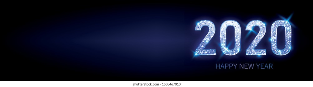 Happy new year 2020 banner.Brilliant Vector luxury text 2020 Happy new year. Brilliant Festive Numbers Design.