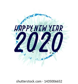 happy new year 2020, beautiful greeting card background or banner with frozen theme. design illustration