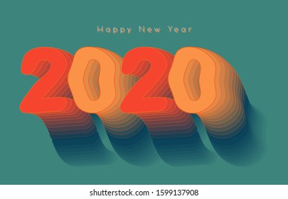 Happy New Year 2020. 2020 Blend Colors Vector