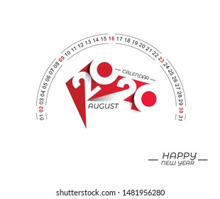Happy new year 2020 Calendar - New Year Holiday design elements for holiday cards, calendar banner poster for decorations, Vector Illustration Background.