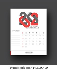 Happy new year 2020 Calendar - New Year Holiday design elements for holiday cards, calendar banner poster for decorations, Vector Illustration Background.