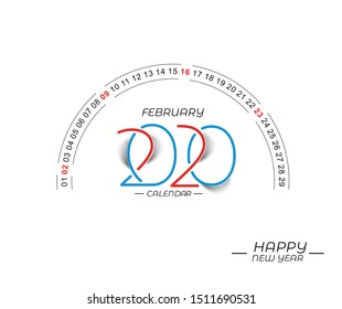 Happy new year 2020 Calendar - New Year Holiday design elements for holiday cards, calendar banner poster for decorations, Vector Illustration Background.
