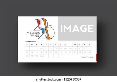Happy new year 2020 Calendar - New Year Holiday design elements for holiday cards, calendar banner poster for decorations, Vector Illustration Background.