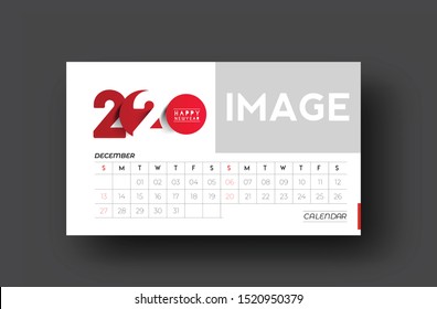 Happy new year 2020 Calendar - New Year Holiday design elements for holiday cards, calendar banner poster for decorations, Vector Illustration Background.