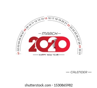 Happy new year 2020 Calendar - New Year Holiday design elements for holiday cards, calendar banner poster for decorations, Vector Illustration Background.