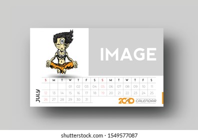 Happy new year 2020 Calendar - New Year Holiday design elements for holiday cards, calendar banner poster for decorations, Vector Illustration Background.