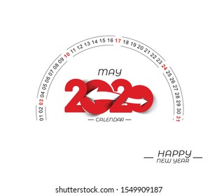 Happy new year 2020 Calendar - New Year Holiday design elements for holiday cards, calendar banner poster for decorations, Vector Illustration Background.