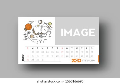 Happy new year 2020 Calendar - New Year Holiday design elements for holiday cards, calendar banner poster for decorations, Vector Illustration Background.
