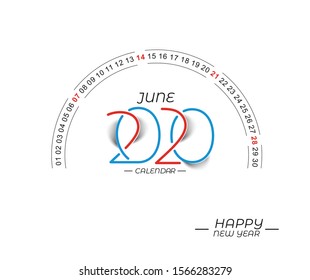 Happy new year 2020 Calendar - New Year Holiday design elements for holiday cards, calendar banner poster for decorations, Vector Illustration Background.