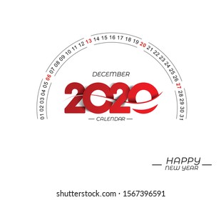 Happy new year 2020 Calendar - New Year Holiday design elements for holiday cards, calendar banner poster for decorations, Vector Illustration Background.