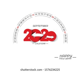Happy new year 2020 Calendar - New Year Holiday design elements for holiday cards, calendar banner poster for decorations, Vector Illustration Background.