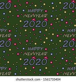Happy New year 2020, Can be used for wallpaper, pattern fills, textile, web page background, surface textures, Image for advertising booklets, banners.