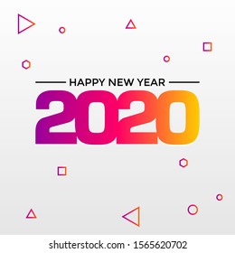 Happy New Year 2020 can be used for social media, banner, print template, and others.