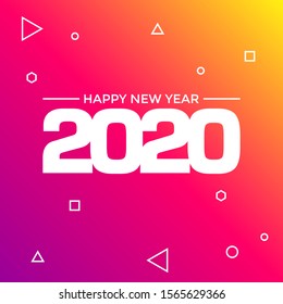 Happy New Year 2020 can be used for social media, banner, print template, and others.