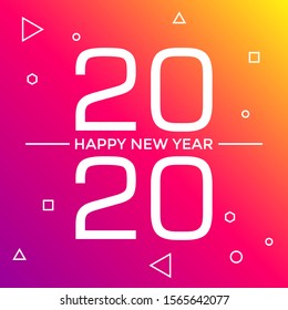 Happy New Year 2020 can be used for social media, banner, print template, and others.