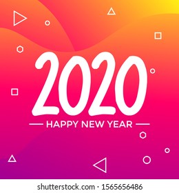 Happy New Year 2020 can be used for social media, banner, print template, and others.
