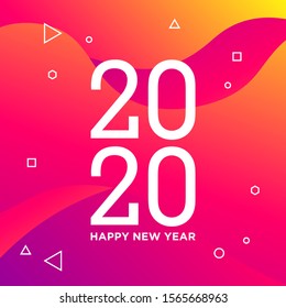 Happy New Year 2020 can be used for social media, banner, print template, and others.