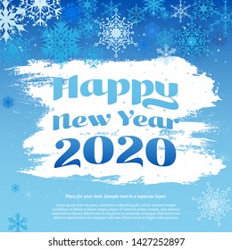 Happy New Year 2020 card with winter motives - vector illustration