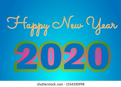 happy new year 2020 card typography