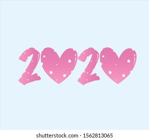 Happy new year 2020 card in paper style for your seasonal holiday's flyers, greetings, The concept for holiday banner template, decor element Vector illustration.