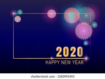 Happy new year 2020, New year Card, Banner, Background.