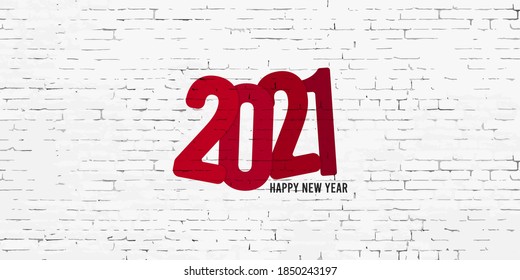 Happy New Year 2020 card text design. Vector illustration