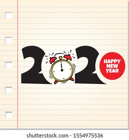 Happy new year 2020 card.Vector illustration