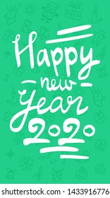 Happy New Year 2020 Celebration greeting card illustration for New Year eve - Vector Eps