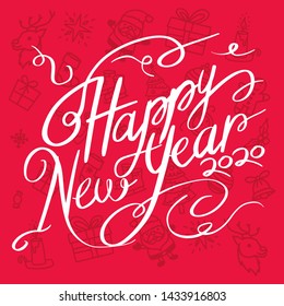 Happy New Year 2020 Celebration greeting card illustration for New Year eve - Vector Eps