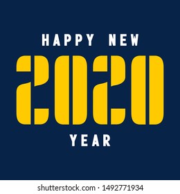 Happy New Year 2020 Celebration greeting card illustration for New Year eve - Vector Eps.