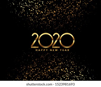 happy new year 2020 celebration background with golden confetti