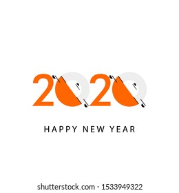 Happy New Year 2020 Celebration Vector Template Design Illustration