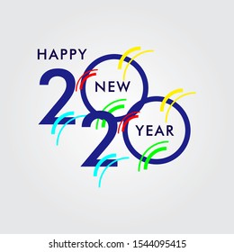 Happy New Year 2020 Celebration Vector Template Design Illustration