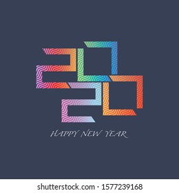 Happy New Year 2020 Celebration Colorful Vector Template. Annual Celebration 2020 Logo.